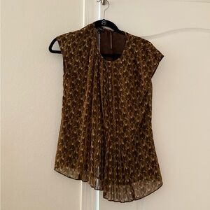 Talbots Brown Patterned Women's Top